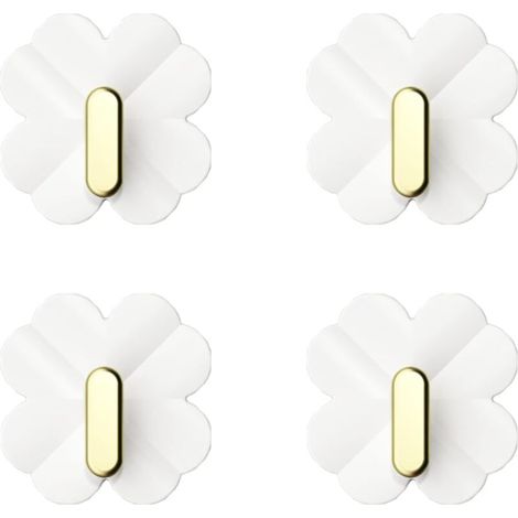 Selbstklebender Haken in Form eines vierblättrigen Kleeblatts, kein Bohren erforderlich, für Türen, Wände und Schränke, eleganter Halter - Crezuo
