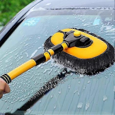 Brosse de nettoyage auto, balai de lavage auto, balai de nettoyage télescopique à long manche en chenille, accessoires auto (1/4)