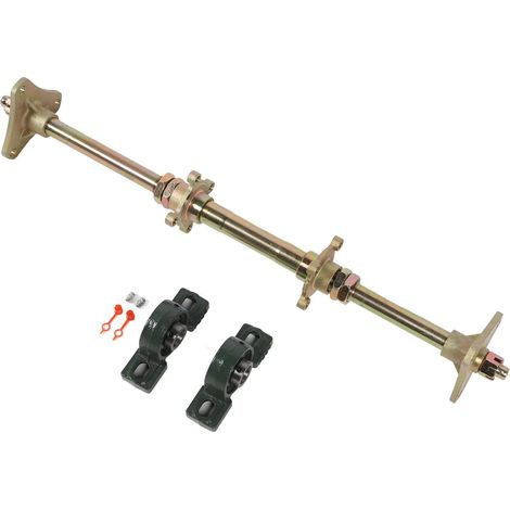 Kit d'arbre D'essieu Arrière de 24 Pouces, Ensemble de Supports de Fixation de Moyeux Métalliques pour Quads ATV Mises à Niveau de Go Kart (1/5)