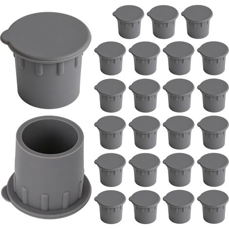 25pcs Capuchons Trous Clôture Piscine, Bouchons Silicone Clôture Piscine pour Trous Douille Terrasse de 1 Pouce Couvre-Trou Amovible Sécurité avec Languette Traction Facile (1/5)