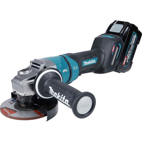 Makita Akku-Winkelschleifer 40 V, GA050GU201, incl. 2x Akku XGT 4 Ah, Schnellladegerät, Zubehör, MAKPAC (1/5)