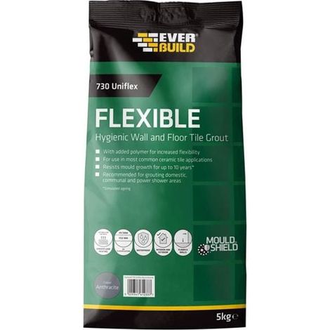 Everbuild Sika 730 Uniflex Hygienic Tile Grout Anthracite 5kg