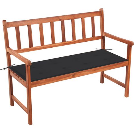 Banc de jardin avec coussin 120 cm Bois d'acacia massif