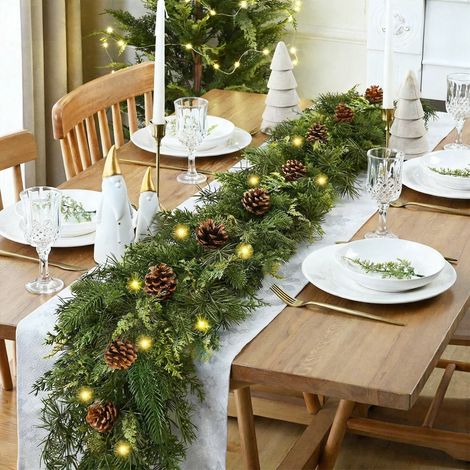 Guirlande Lumineuse De Noël - Aiguilles De Pin Artificielles Avec Cônes De Pin - 150 Cm - Pour Intérieur Et Extérieur - 1 Pièce (1/5)