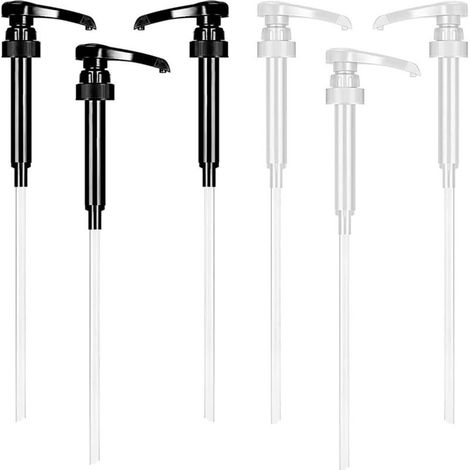6 Pièces Pompe Sirop, Plastique Pompe Sirop Pompe de Rechange avec Tuyau, Distributeur Sirop Pompe, Réutilisables Pompe Doseuse, Distributeur de Sirop et Jus, Livré avec Tuyaux Longs (1/5)