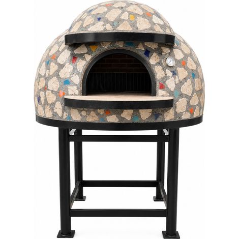 Forno a legna artigianale diametro 100 cm 3/4 pizze palladiana colorata con base (1/5)