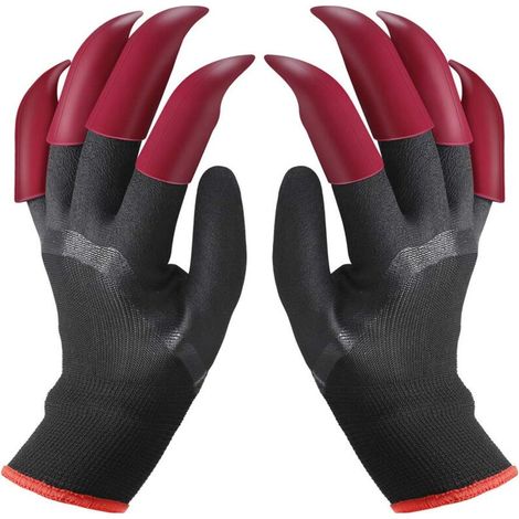 Gants de Jardin avec Griffes Imperméables Gants de Génie Jardinage pour Creuser une Plantation la Ferme des Gants de Travail avec (1/4)