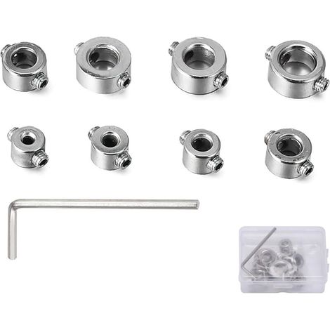 Lot de 9 bagues de butée de profondeur - Régulateur de position - Anneau de positionnement - Localisateur HSS - Limiteur de profondeur - Chevilles 3-12 mm (1/4)