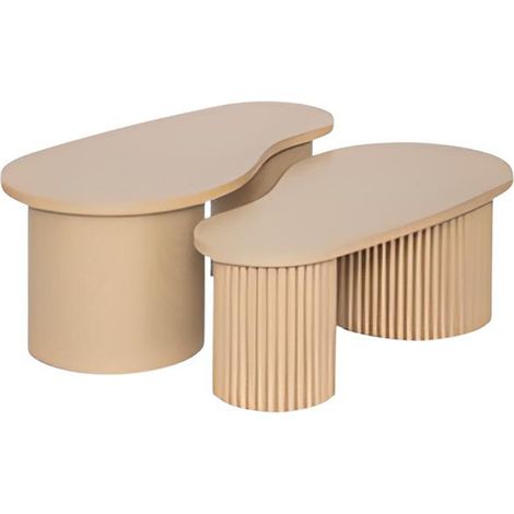 Lot de 2 tables basses gigognes en bois -PEGANE- (1/4)