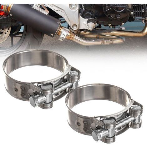 2PCS Colliers de Manchon Echappement de Moto Collier Echappement Inoxydable (1/5)