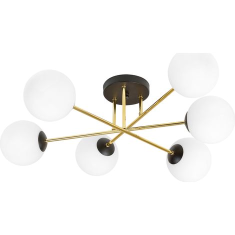 Lustre Emibig MAGNUM 6xE14 laiton, globes blanc mat (1/5)