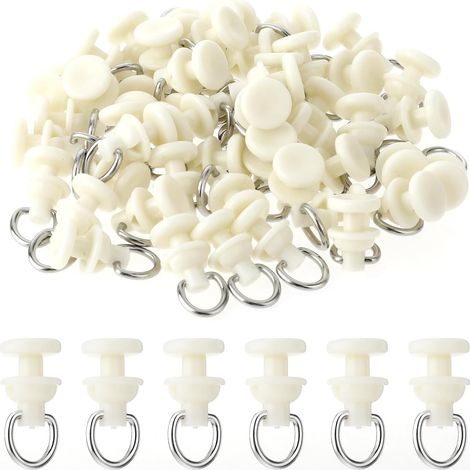 Lot De 50 Crochet Rideau, Crochet Rideau Rail Rails De Rideaux Coulissants En Plastique Crochets Coulissants Pour Rideaux De Plafond Fenêtre Rideau De Douche Anneaux Rideaux (1/5)