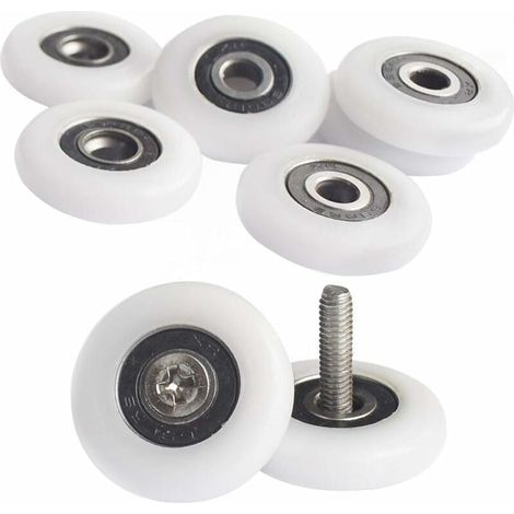 Set di 8 rotelle per box doccia – rotelle da 25 mm – rotelle per pareti doccia – viti incluse (1/4)