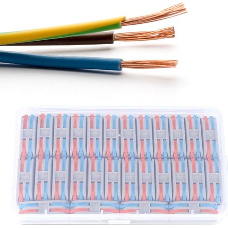 Connecteur rapide de fils PCT-2-2, lot de 28 pièces, calibres 11 à 28 AWG, borne électrique colorée pour fournitures industrielles (1/5)