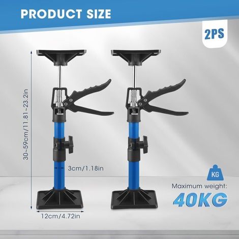 Etai Telescopique, 2 Pièces Reglable Support 30-59 cm Tendeur de Châssis Charge Maximale 40 kg pour Plafond Montage Plaques de Plâtre Armoires Cadres de Porte(30-59 cm) (1/3)