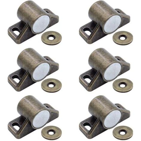 Green Mobility-Lot de 6 loqueteaux de porte aimantés – Fermeture magnétique en bronze – Plaque métallique 1 mm – Force magnétique forte (1/5)