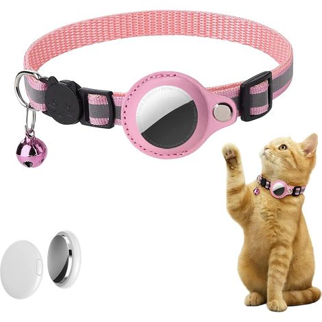 Traceur GPS Chat, Chien Localisateur sans Frais Mensuels avec Collier Compatible iOS, Android, Localisation en Sans Abonnement, IPX5 RéSistant Aux éClaboussures, Positionnement Auxiliaire, Rose (1/5)