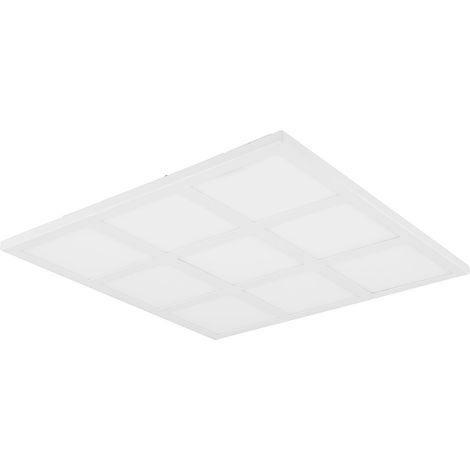 RGB LED Deckenleuchte Deckenlampe Panel Deckenpanel mit Fernbedienung dimmbar CCT, Metall Kunststoff, Nachtlicht einzelne Quadrate separat schaltbar, LxBxH 43x43x5 cm (1/5)