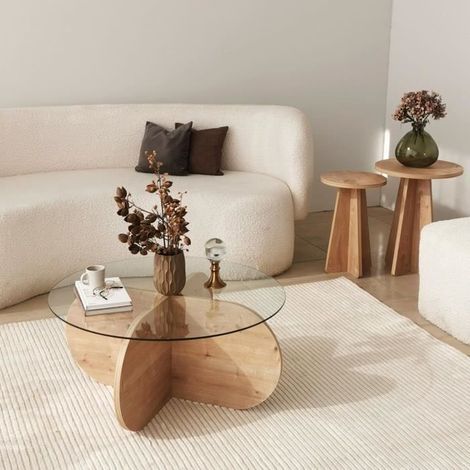 Niedriger Tisch hanah home transparent 75 cm Durchmesser 35 cm Höhe (1/5)