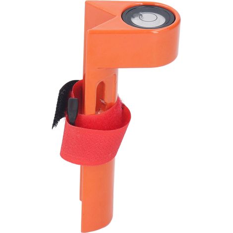 Niveau à bulle à angle droit, niveau vertical pour tuyaux, niveau à bulle, orange, avec sangle de 20 cm. (1/5)
