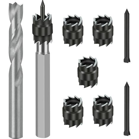 Coupeur de soudure par points, coupeur de trou de tôle, séparateur de panneau de décapant de poinçon pour l'outil de carrosserie automatique de soudage par perceuse électrique, 3/8 pouces, 9 pièces (1/5)