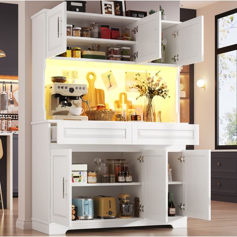 Mobile cucina con LED e ripiani regolabili 108x40x180 cm OKMYHOME (1/5)