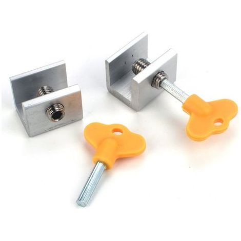 BRAVIX Fermeture Baie Coulissante,2 PCS Serrure Fenêtre Coulissante Anti-dérapant Alliage Aluminium Serrure de Fenetre de Sécurité avec Clé Bloque Porte Coulissante Verrou Coulissante pour Enfants (1/5)