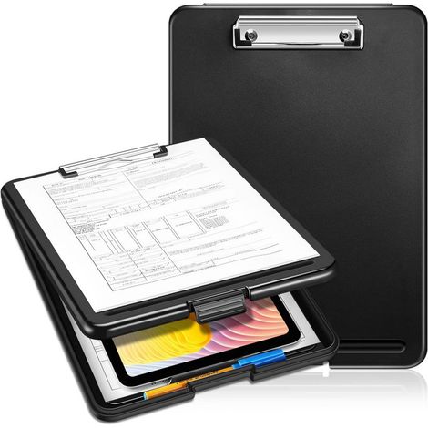 Classeur A4 Avec Étagère - Classeur Portable En PP - Compartiment De Stockage Pour Documents Et Stylos - Format A4 - 1 Pièce (1/5)