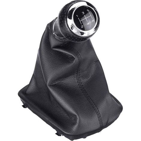 Boîte de Vitesses Manuelle en Cuir 5 Vitesses Poignée de Changement de Couverture pour Audi A3 A4 Q5 S3 S4 B5 B6 B7 C5 (1/4)