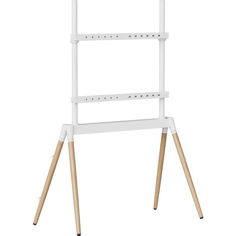 Soporte de suelo para TV, 55 - 86, blanco/madera