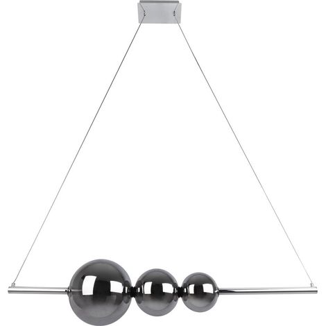 Suspension LED Design Moderne en Métal Coloris Chrome et Verre Fumé L 105 cm - PANGIVO (1/5)