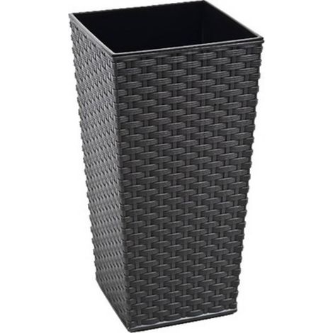 [NEUWERTIG] B-Ware Siena Garden Pflanzvase Pflanzgefäß Gartenpflanze grau 30x30x57cm Kunststoff
