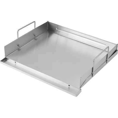 VEVOR Plancha Grillplatte 457 x 406 x 90 mm aus Edelstahl mit Doppelgriff, für Gasherde & Grills, Abnehmbare Seitenwände für Offene Grillfläche (455 x 365 mm), mit Spritzschutz für Camping & Picknicks (1/5)