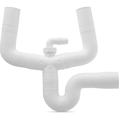 Siphon d'évier double en caoutchouc 35x40mm de long