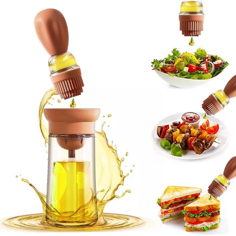 bouteille Distributrice D'huile - Rouge 180ml Avec Brosse  Huile, Bouteille D'huile D'olive, Bouteille D'huile De Cuisson Bbq, Pulvrisateur D'huil (1/5)