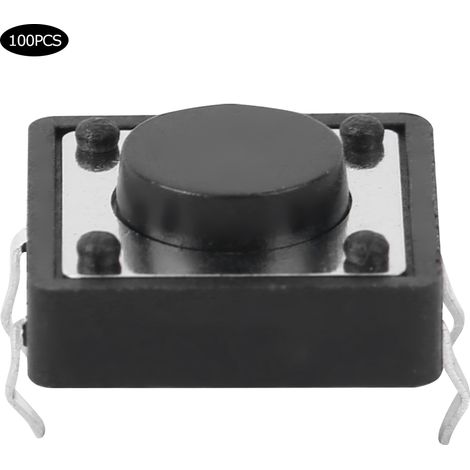 Lot de 100 mini-interrupteurs tactiles momentanés à bouton-poussoir (12 x 12 x 5 mm) (1/5)