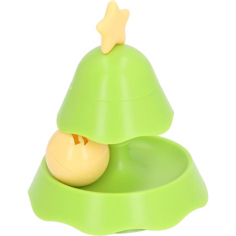 Jouet pour chat Sapin de Noël - Plateau tournant détachable à plusieurs niveaux - Jouet interactif pour réduire l'anxiété - Vert (1/5)