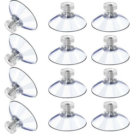 12 Grandes Ventouses Ventouses en Plastique Ventouse Anti-Collision Transparente en Caoutchouc Vis Écrou en Métal Ventouse Solide en PVC Transparent Remplacement avec Écrou de Vis (40M5-10) (1/5)