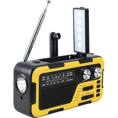 Tragbares, solarbetriebenes Notfallradio, 2000 mAh, gelb (1/5)