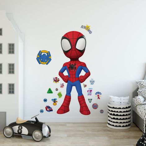 Stickers mural Amazing Spider-man debout – Amovibles et repositionnables – Dimensions 111x44,55cm – Décoration enfant – Roommates