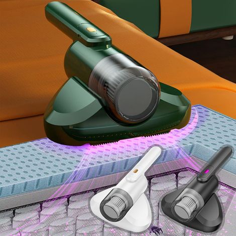 Aspirateur de lit à Main Aspirateur de Matelas Haute Puissance Agitation de 8 000 par Minute, Filtre Lavable idéal pour canapé, Matelas, oreillers, Tapis (1/5)