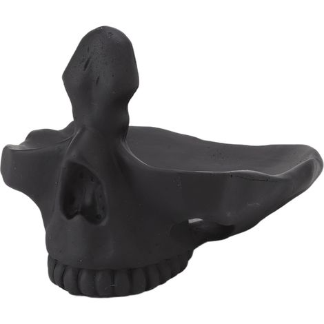 Support à lunettes en forme de crâne réaliste, résistant aux rayures et pratique, avec plateau de rangement pour la maison, noir. (1/5)