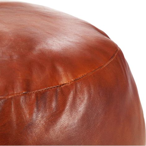 Pouf 60 x 30 cm Brun roux Cuir véritable de chèvre CFW288190 (1/3)
