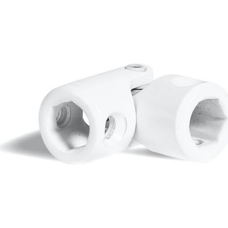 Cyclingcolors – Grenouillère manivelle volet roulant 6 pans 10mm – Acier zingué passivé – Revêtement polyester blanc – Entrées femelles 10mm