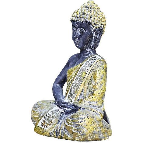 Méditation Bouddha doré statue figurine décoration spirituelle, ami zen, ornement paix intérieure. (1/4)