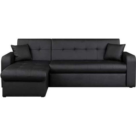 Roman Ecksofa umwandelbar schwarz 235 cm (1/3)