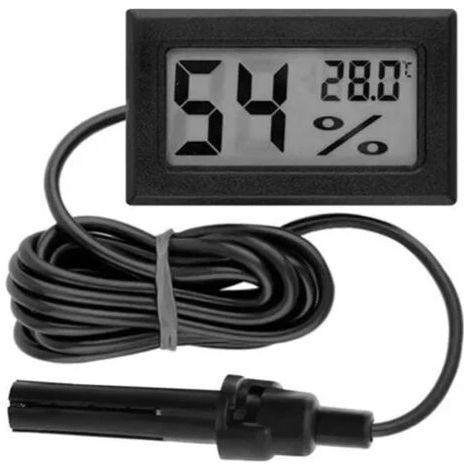 Mini thermomètre-hygromètre numérique avec sonde pour la mesure de la température et de l'humidité intérieures et extérieures (1/5)