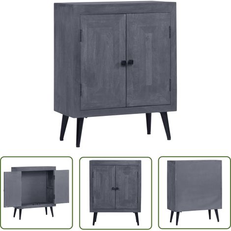 The Living Store Sideboard Massivholz Mango 60x30x76 cm - Mangoholz Sideboard - Holzschränkchen - Wohnzimmermöbel - Vintage Sideboard - Industrieller Stil (1/5)