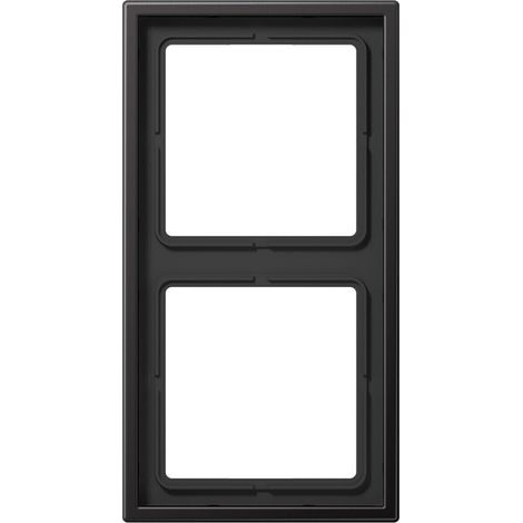 Jung Rahmen 2fach, LS 990, IP 44, Aluminium lackiert, dark, senkrechte und waagerechte Montage AL 2982 D (1/2)