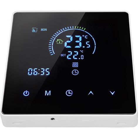 Thermostat intelligent programmable numérique à grand écran tactile mural, compatible avec Tuya 3500W AC90‑240V 16A (avec câble de détection de 3 m)